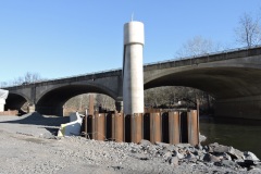 January 2022 - Construction of support pier for the new bridge carrying U.S. 1 over the Neshaminy Creek.
