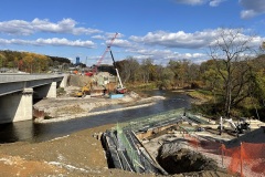 November 2023 - Construction of the northbound side of the new bridge over the Neshaminy Creek.