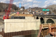 February 2022 - Construction continues for the new bridge over the Neshaminy Creek.