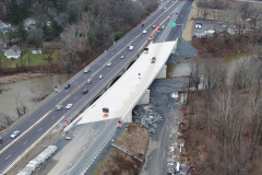 April 2023 - Aerial view of Neshaminy Creek bridge construction.