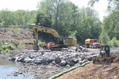 May 2021 - Construction of a temporary causeway in the Neshaminy Creek that will be used during construction of the new U.S. 1 bridge.