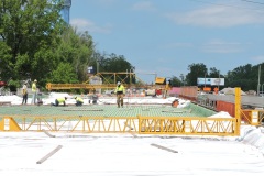 May 2024 - Workers prepare to pour the final section of deck on the SB bridge over Penndel/Business 1