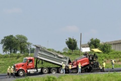 July 2023 - Paving the new southbound ramps at Rockhill Drive.