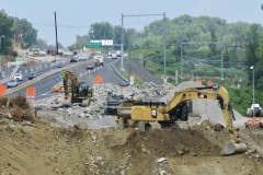 July 2023 - Excavation for the new northbound bridge over the Neshaminy Creek.