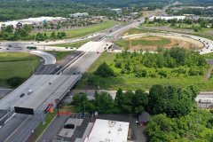 July 2022 - Aerial view of U.S. 1 looking toward the improved northbound ramps to the Turnpike.