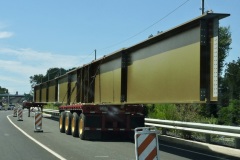 September 2023 - A bridge beam awaiting installation at Penndel/Business U.S. 1 Interchange and adjacent rail lines.