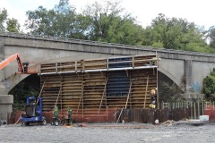 October 2021 - An abutment wall for the new bridge over the Neshaminy Creek.